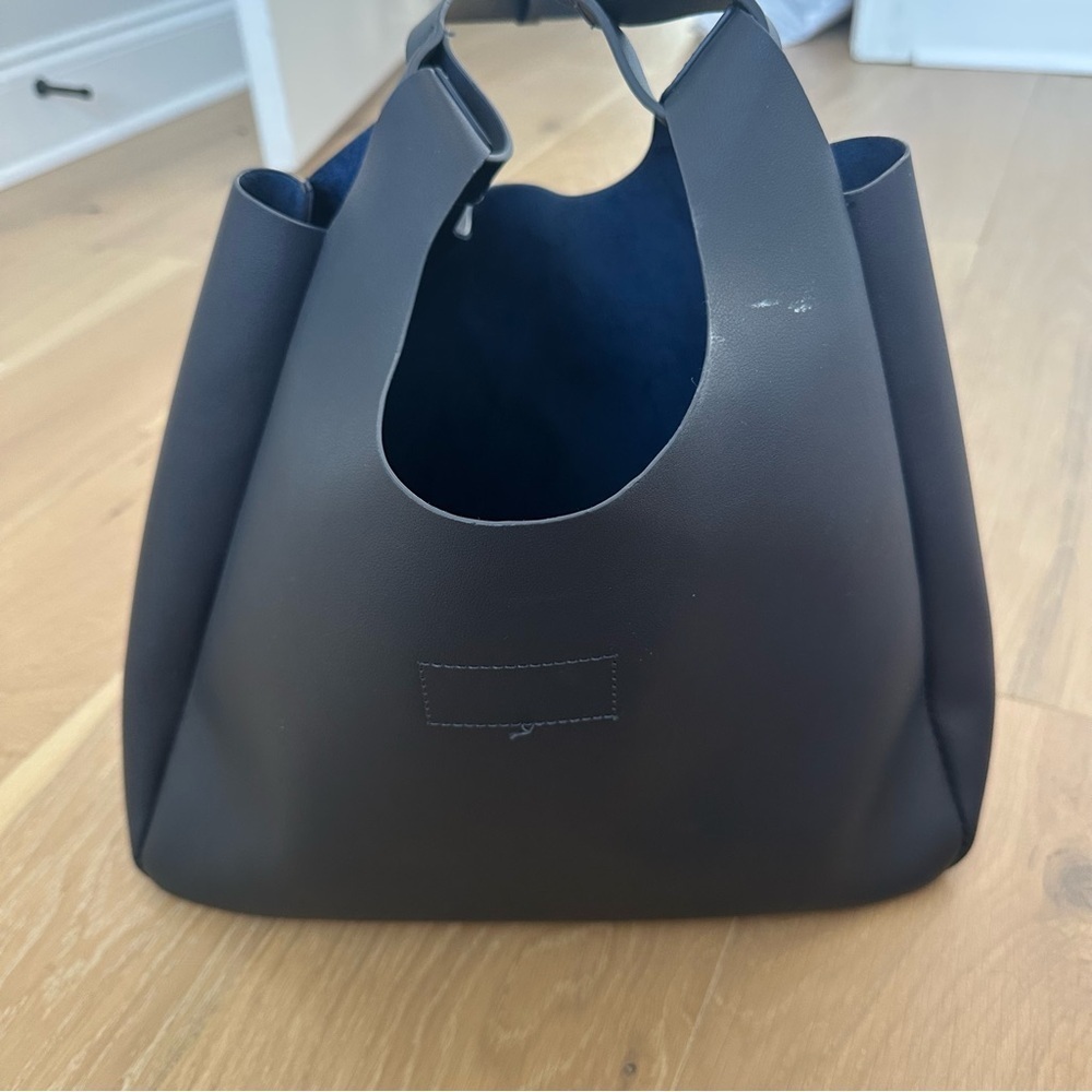Neiman Marcus Leather Tote Purse Shoulder Bag Hobo Blue Travel Farmers Market - Picture 9 of 12
